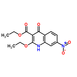 Ethyl 2-ethoxy-4-hydroxy-7-nitro-3-quinolinecarboxylate结构式