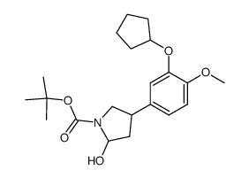 1-(tert-butoxycarbonyl)-4-(3-cyclopentyloxy-4-methoxyphenyl)pyrrolidin-2-ol结构式