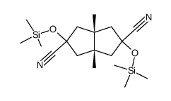 1,5-Dimethyl-3,7-bis(trimethylsilyloxy)bicyclo[3.3.0]octan-3,7-dicarbonitril结构式