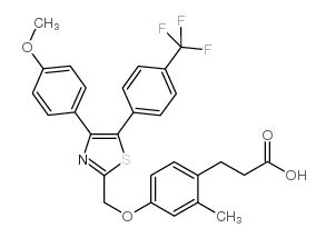 Benzenepropanoic acid, 4-[[4-(4-methoxyphenyl)-5-[4-(trifluoromethyl)phenyl]-2-thiazolyl]methoxy]-2-methyl- picture