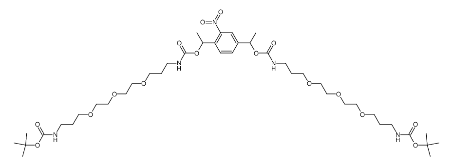 2-nitro-1,4-di[1-(13-tert-butoxycarbonylamino-4,7,10-trioxatridecanylaminocarbonyloxy)ethyl]benzene Structure