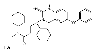 3(4H)-Quinazolinebutanamide, 2-amino-N,g-dicyclohexyl-N-Methyl-6-phenoxy-, (hydrobromide) (1:1), (gS)- , (HBr salt) structure