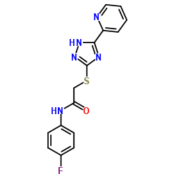 N-(4-Fluorophenyl)-2-{[5-(2-pyridinyl)-1H-1,2,4-triazol-3-yl]sulfanyl}acetamide结构式