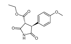 (3R,4S)-4-(4-Methoxy-phenyl)-2,5-dioxo-pyrrolidine-3-carboxylic acid ethyl ester结构式