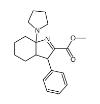 3-Phenyl-7a-pyrrolidin-1-yl-3a,4,5,6,7,7a-hexahydro-3H-indole-2-carboxylic acid methyl ester结构式