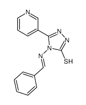 4-{[1-Phenyl-meth-(E)-ylidene]-amino}-5-pyridin-3-yl-4H-[1,2,4]triazole-3-thiol Structure