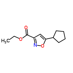 Ethyl 5-cyclopentyl-1,2-oxazole-3-carboxylate结构式