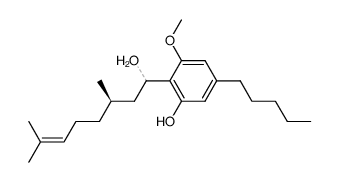 2-((R)-1-Hydroxy-3,7-dimethyl-oct-6-enyl)-3-methoxy-5-pentyl-phenol结构式