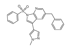 1-Benzenesulfonyl-5-benzyl-3-(1-methyl-1H-pyrazol-4-yl)-1H-pyrrolo[2,3-b]pyridine结构式