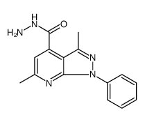 1H-Pyrazolo[3,4-b]pyridine-4-carboxylic acid, 3,6-dimethyl-1-phenyl-, hydrazide Structure