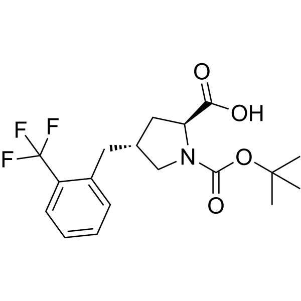 Boc-(R)-γ-(2-三氟甲基苄基)-L-脯氨酸结构式