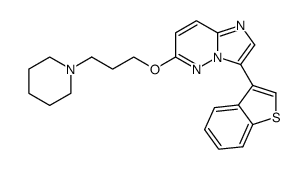 3-benzo[b]thiophen-3-yl-6-(3-piperidin-1-yl-propoxy)-imidazo[1,2-b]pyridazine结构式