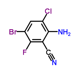 2-Amino-5-bromo-3-chloro-6-fluorobenzonitrile structure
