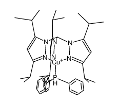 [(tris(3,5-diisopropyl-1-pyrazolyl)methane)Cu(PPh3)](1+) Structure