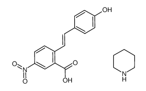 2-[(E)-2-(4-hydroxyphenyl)vinyl]-5-nitrobenzoic acid piperidine salt Structure