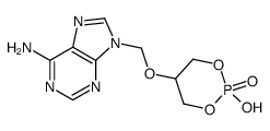 9-[(2-hydroxy-2-oxo-1,3,2λ5-dioxaphosphinan-5-yl)oxymethyl]purin-6-amine结构式