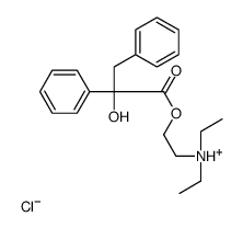 diethyl-[2-(2-hydroxy-2,3-diphenylpropanoyl)oxyethyl]azanium,chloride Structure