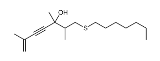 6-HEPTEN-4-YN-3-OL, 1-(HEPTYLTHIO)-2,3,6-TRIMETHYL-结构式