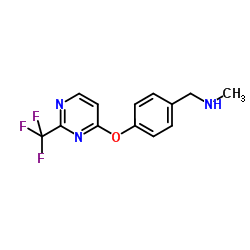 N-Methyl-1-(4-{[2-(trifluoromethyl)-4-pyrimidinyl]oxy}phenyl)methanamine结构式