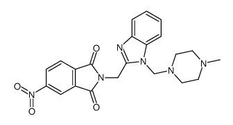 2-[[1-[(4-methylpiperazin-1-yl)methyl]benzimidazol-2-yl]methyl]-5-nitroisoindole-1,3-dione Structure