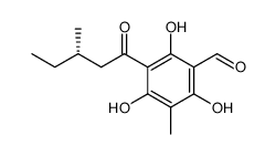 2,4,6-Trihydroxy-5-methyl-3-[(S)-3-methyl-1-oxopentyl]benzaldehyde结构式