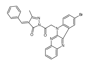 4-benzylidene-2-[2-(9-bromoindolo[3,2-b]quinoxalin-6-yl)acetyl]-5-methylpyrazol-3-one结构式