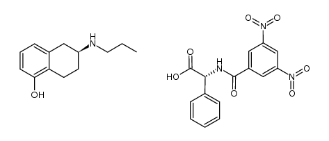 (S)-(-)-2-(N-propylamino)-5-hydroxytetraline (-)-N-(3,5-dinitrobenzoyl)-α-phenylglycine salt结构式