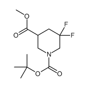 1-叔丁基 3-甲基 5,5-二氟哌啶-1,3-二羧酸酯结构式