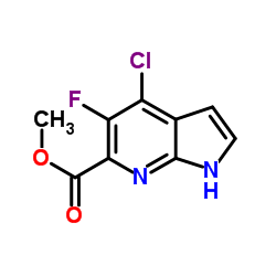 Methyl 4-chloro-5-fluoro-1H-pyrrolo[2,3-b]pyridine-6-carboxylate结构式