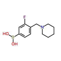 3-Fluoro-4-(piperidin-1-ylmethyl)phenylboronic acid结构式