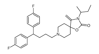 8-[4,4-bis(4-fluorophenyl)butyl]-3-butan-2-yl-4-methylidene-1-oxa-3,8-diazaspiro[4.5]decan-2-one结构式