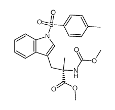 (αR)-Nα-methoxycarbonyl-α-methyl-1-(p-tolylsulphonyl)tryptophan methyl ester Structure