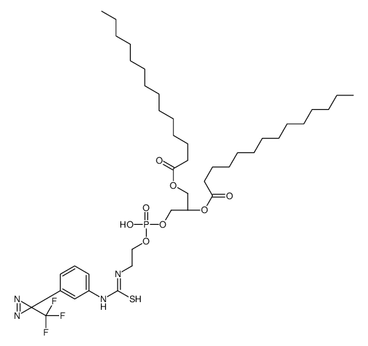 N'-(1,2-dimyristoyl-sn-glycero-3-phosphoethyl)-N-(3-(3-trifluoromethyl)diazirine)phenylthiourea结构式