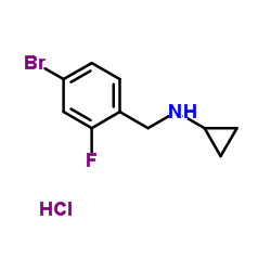 N-(4-Bromo-2-fluorobenzyl)cyclopropanamine hydrochloride (1:1) Structure