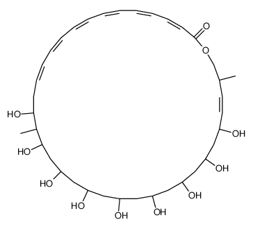 (3E,5E,7E,9E,11E,13E,33Z)-16,18,20,22,24,26,28,30,32-nonahydroxy-17,35-dimethyl-1-oxacyclohexatriaconta-3,5,7,9,11,13,33-heptaen-2-one structure