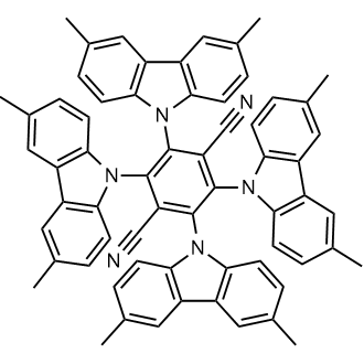 2,3,5,6-Tetrakis(3,6-dimethyl-9H-carbazol-9-yl)-1,4-benzenedicarbonitrile Structure