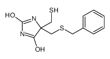 5-(benzylsulfanylmethyl)-5-(sulfanylmethyl)imidazolidine-2,4-dione Structure