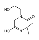 2,5-Piperazinedione,1-(2-hydroxyethyl)-3,3-dimethyl-(9CI) structure