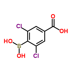 3,5-Dichloro-4-(dihydroxyboryl)benzoic acid结构式