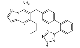 5-propyl-6-[[4-[2-(2H-tetrazol-5-yl)phenyl]phenyl]methyl]pyrazolo[1,5-a]pyrimidin-7-amine Structure
