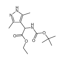 ethyl N-t-BOC-2-(3,5-dimethyl-4-pyrazolyl)glycinate结构式