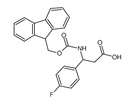 3-((((9H-Fluoren-9-yl)methoxy)carbonyl)amino)-3-(4-fluorophenyl)propanoic acid structure