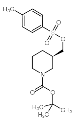 (R)-3-(甲苯磺酰氧基甲基)哌啶-1-羧酸叔丁酯结构式