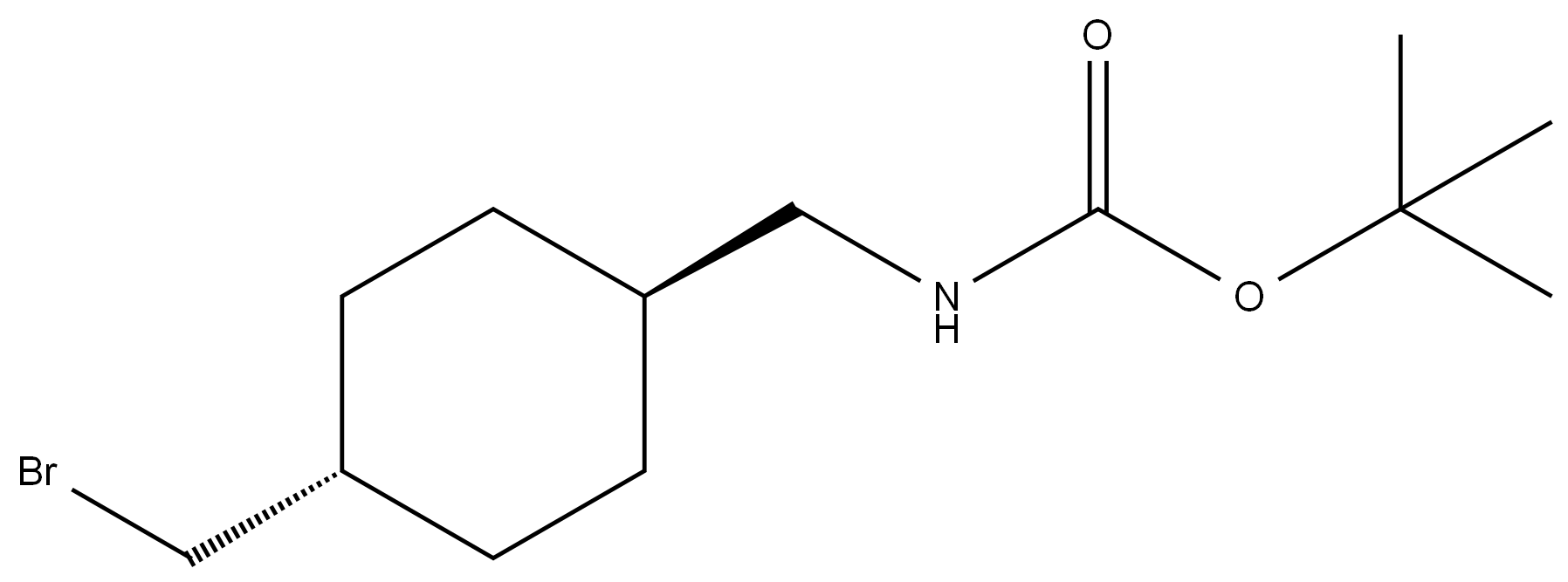 tert-butyl N-{[4-(bromomethyl)cyclohexyl]methyl}carbamate, trans structure