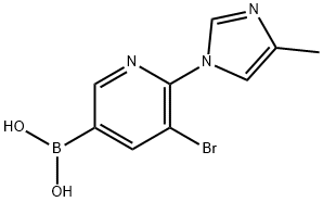 5-Bromo-6-(4-methylimidazol-1-yl)pyridine-3-boronic acid结构式