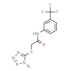 2-[(1-METHYL-1H-1,2,3,4-TETRAAZOL-5-YL)SULFANYL]-N-[3-(TRIFLUOROMETHYL)PHENYL]ACETAMIDE结构式