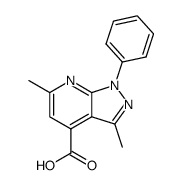 3,6-dimethyl-1-phenyl-1h-pyrazolo[3,4-b]pyridine-4-carboxylic acid结构式