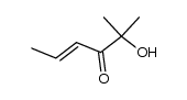 (E)-2-hydroxy-2-methylhex-4-en-3-one结构式