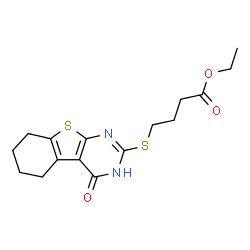 ethyl 4-((4-oxo-3,4,5,6,7,8-hexahydrobenzo[4,5]thieno[2,3-d]pyrimidin-2-yl)thio)butanoate结构式