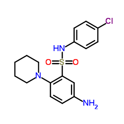 5-AMINO-N-(4-CHLORO-PHENYL)-2-PIPERIDIN-1-YL-BENZENESULFONAMIDE结构式